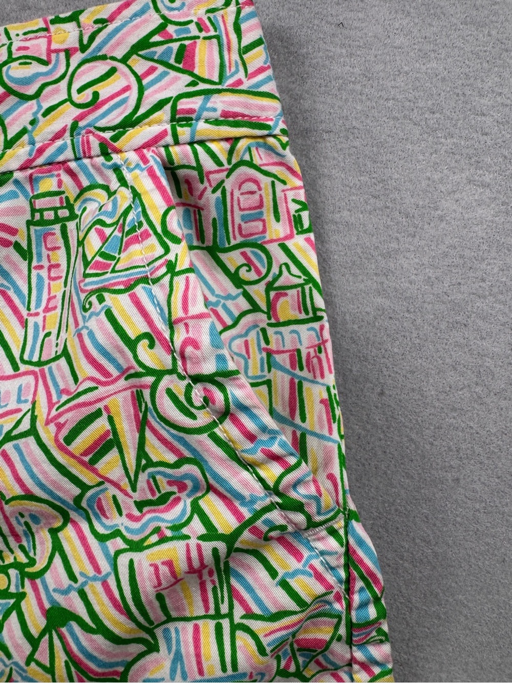 Vtg Lilly Pulitzer Guiding Light Bermuda Shorts Pink Green Golf Women Size 6 - Picture 6 of 11